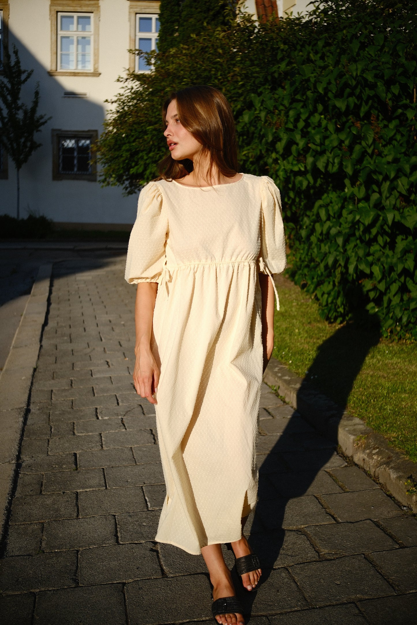Bavlněné šaty butter yellow