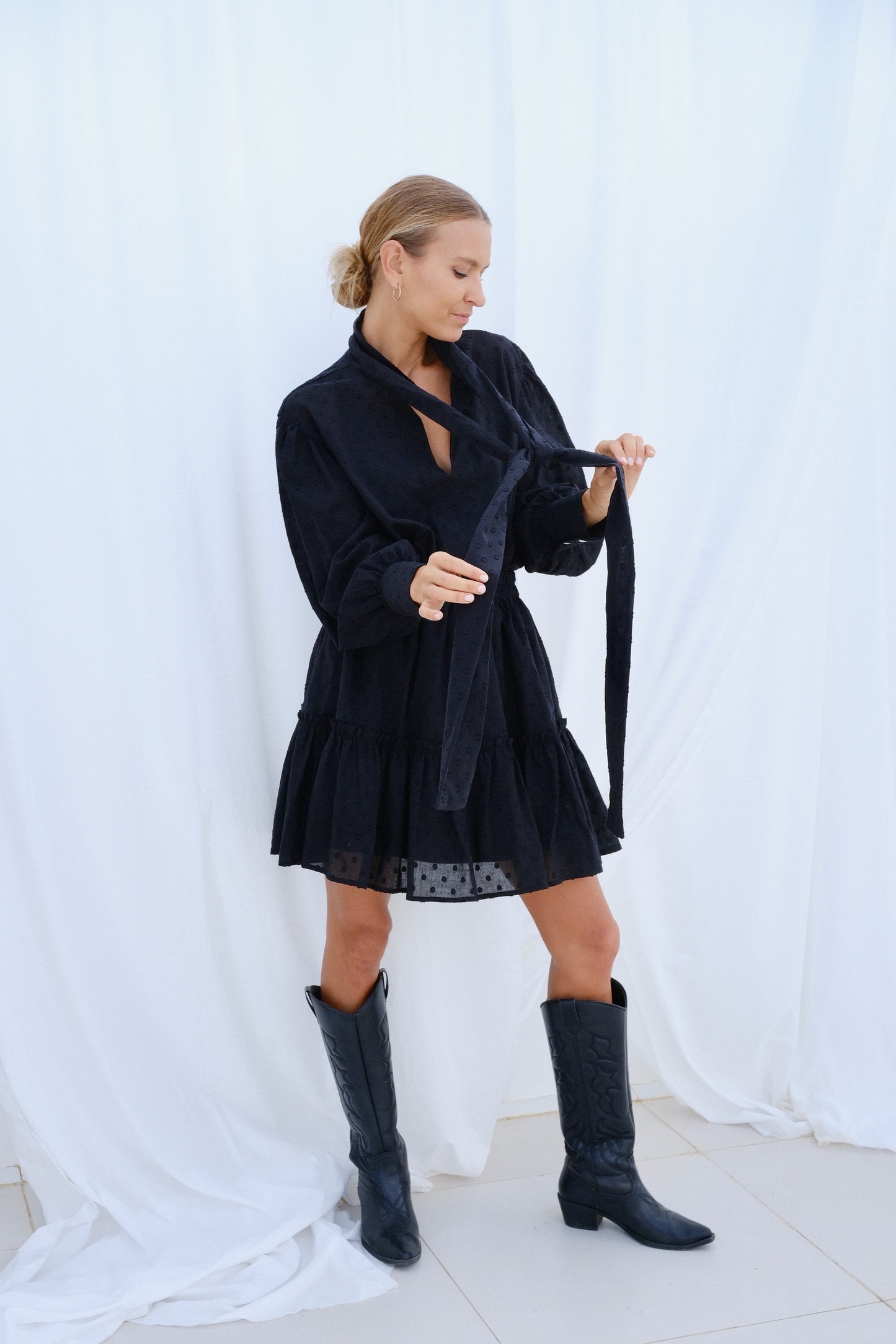 Jacquard-beiger Faltenrock