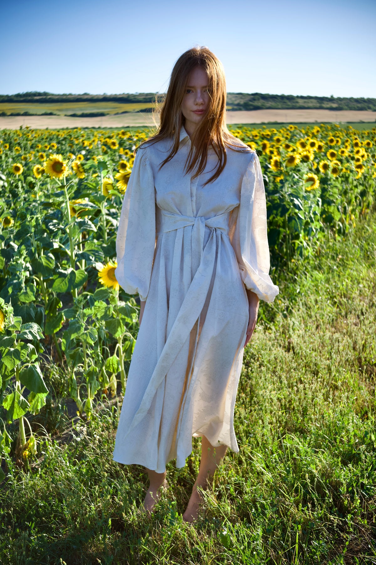 Jacquard-A-Linien-Kleid