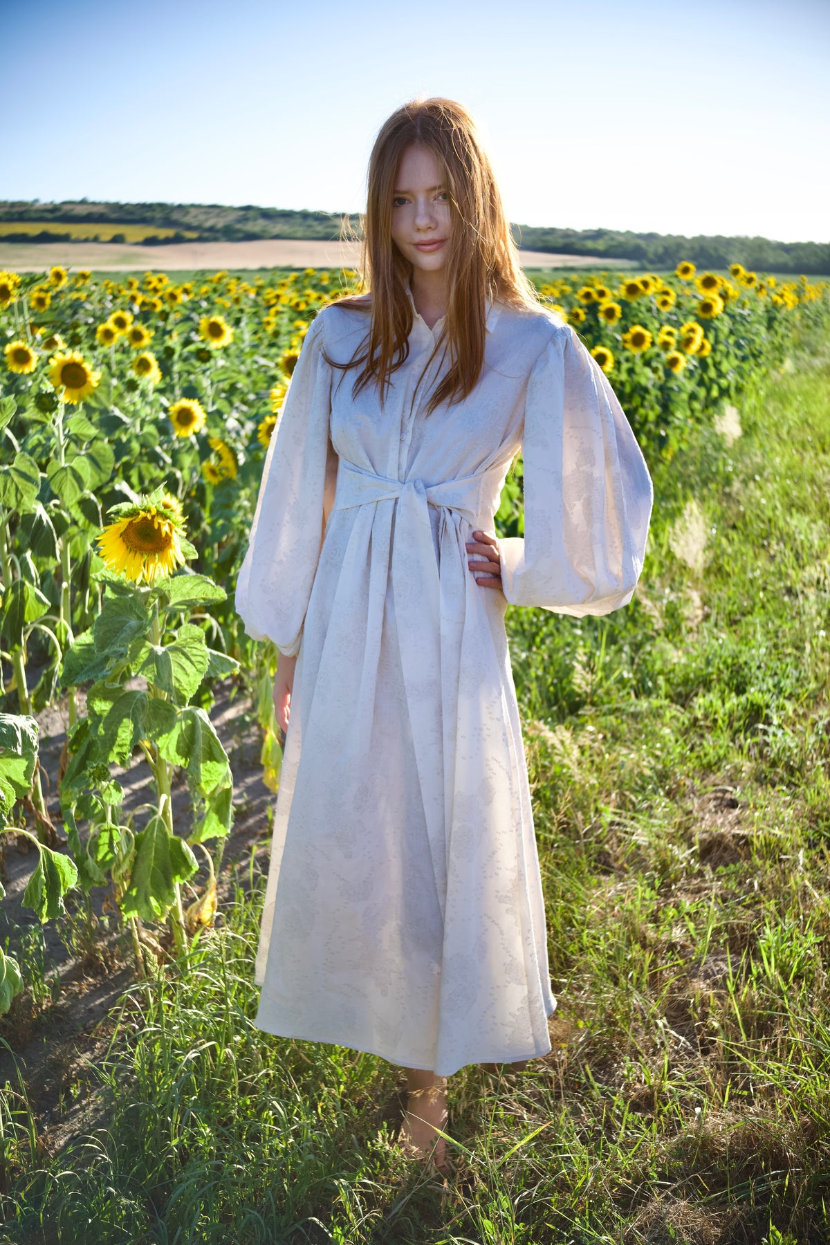 Jacquard-A-Linien-Kleid