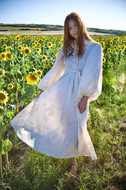 Jacquard-A-Linien-Kleid