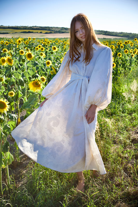 Jacquard-A-Linien-Kleid