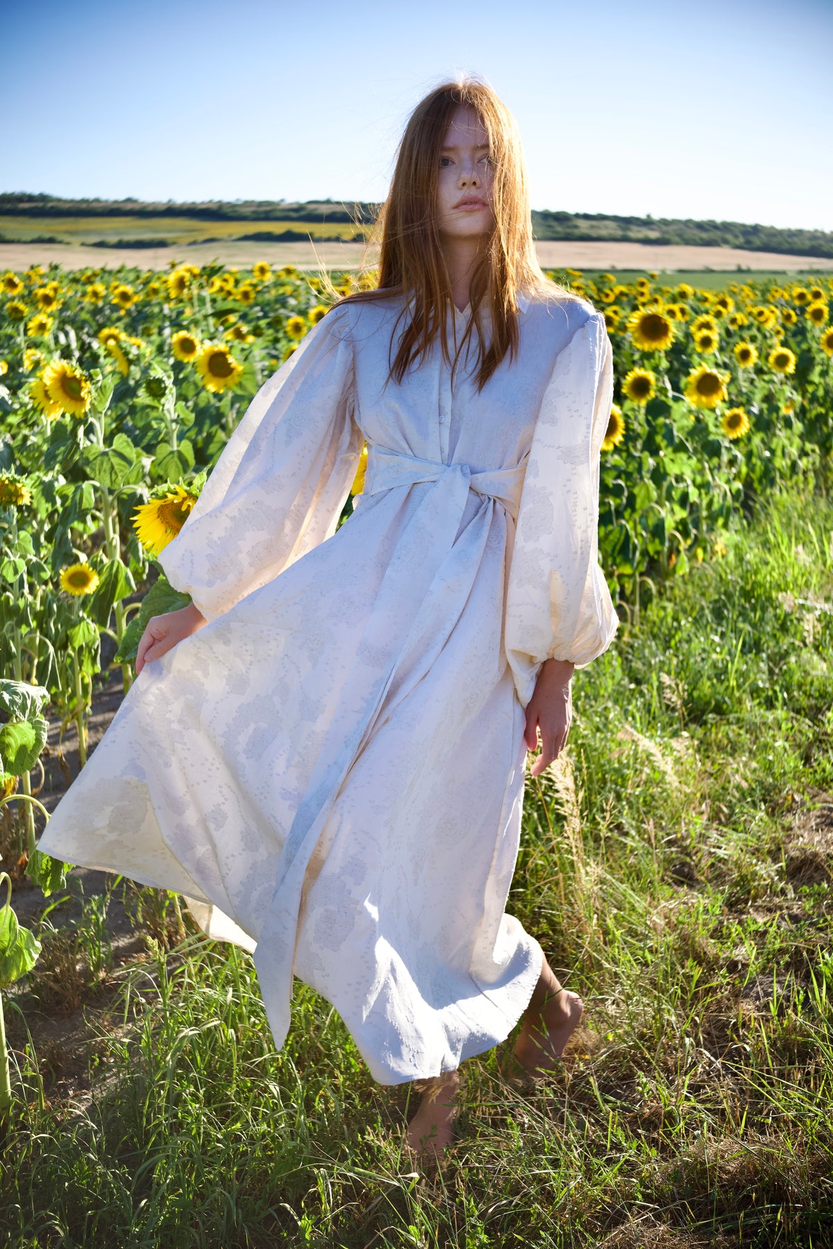 Jacquard-A-Linien-Kleid