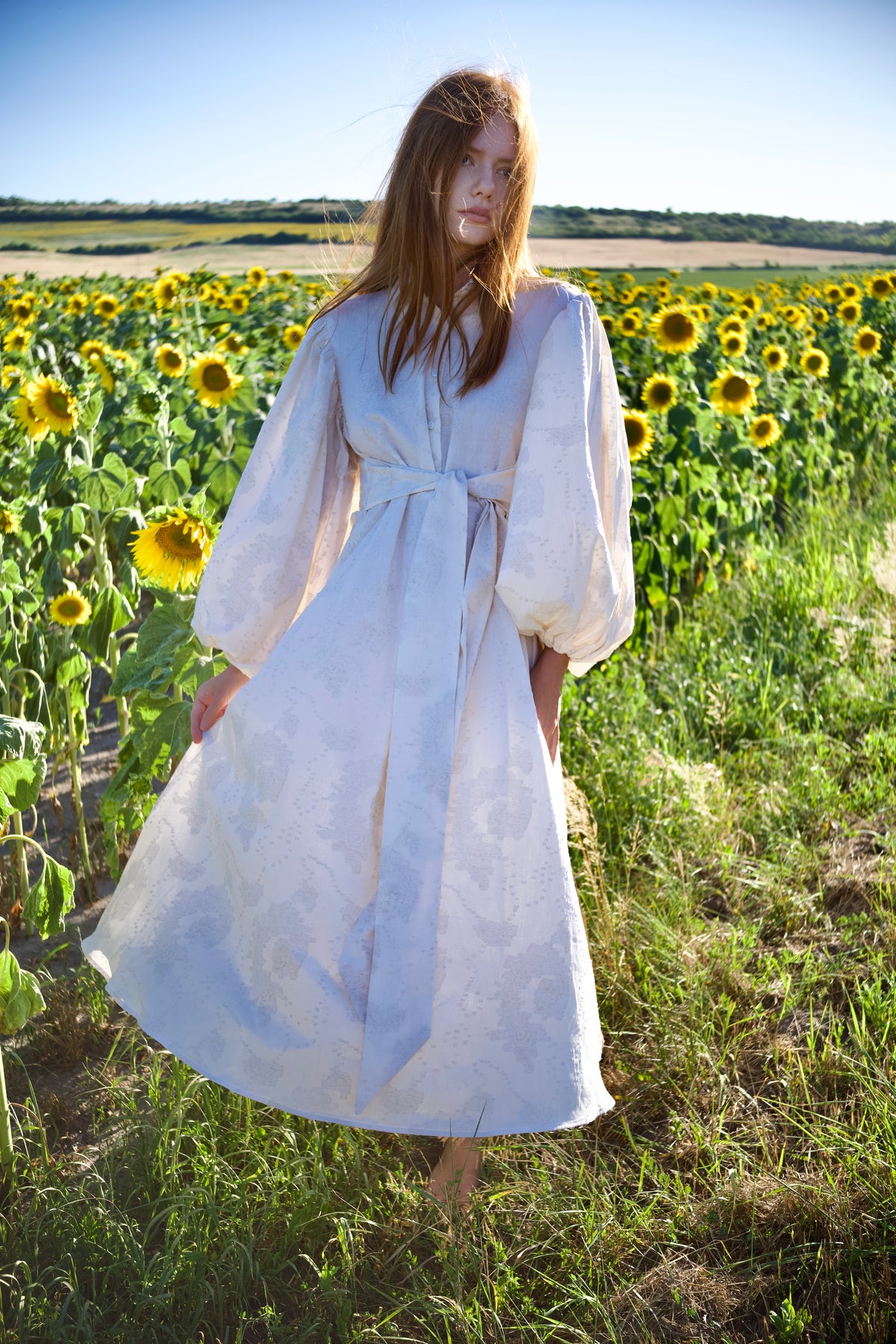 Jacquard-A-Linien-Kleid