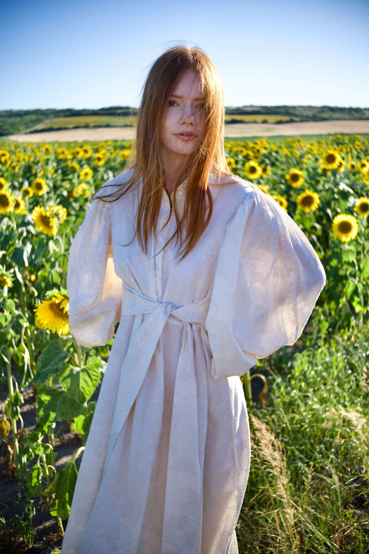 Jacquard-A-Linien-Kleid