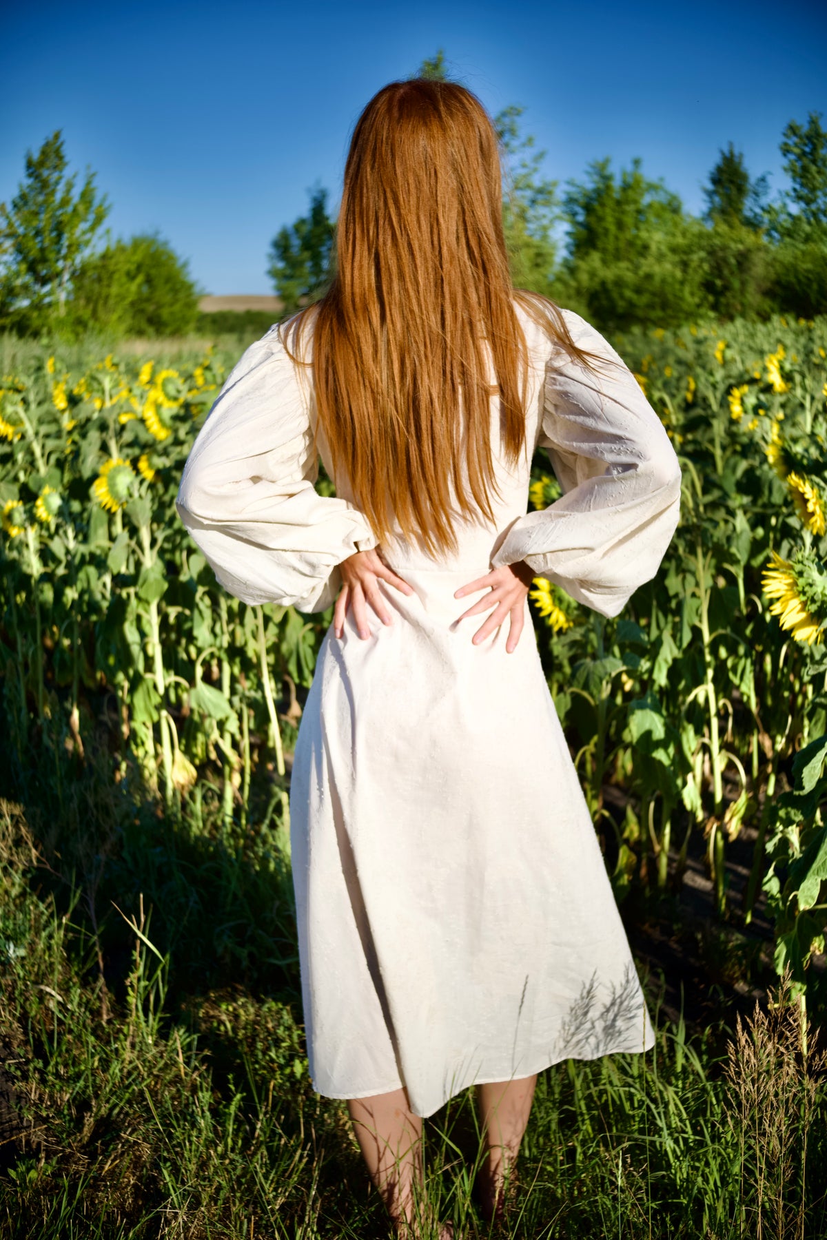 Jacquard-A-Linien-Kleid