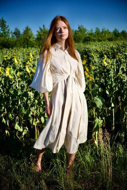 Jacquard-A-Linien-Kleid