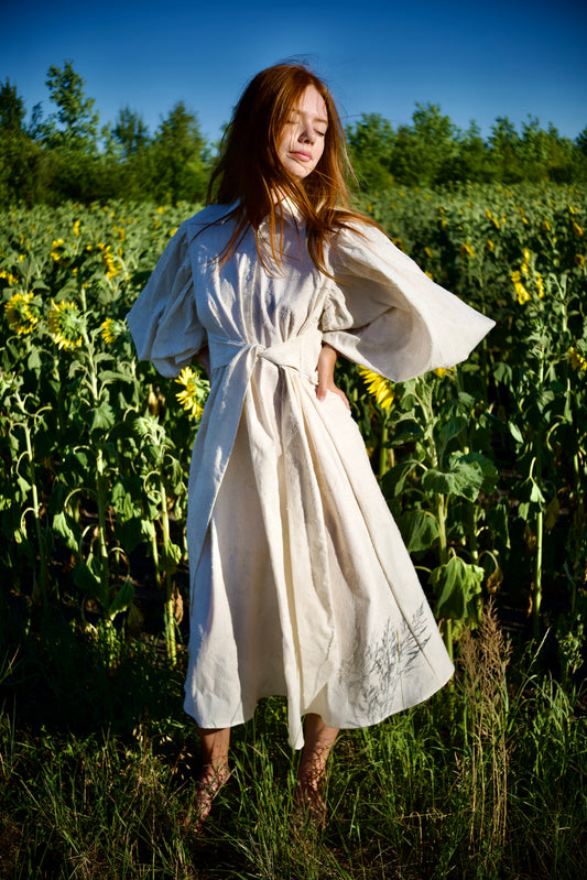 Jacquard-A-Linien-Kleid