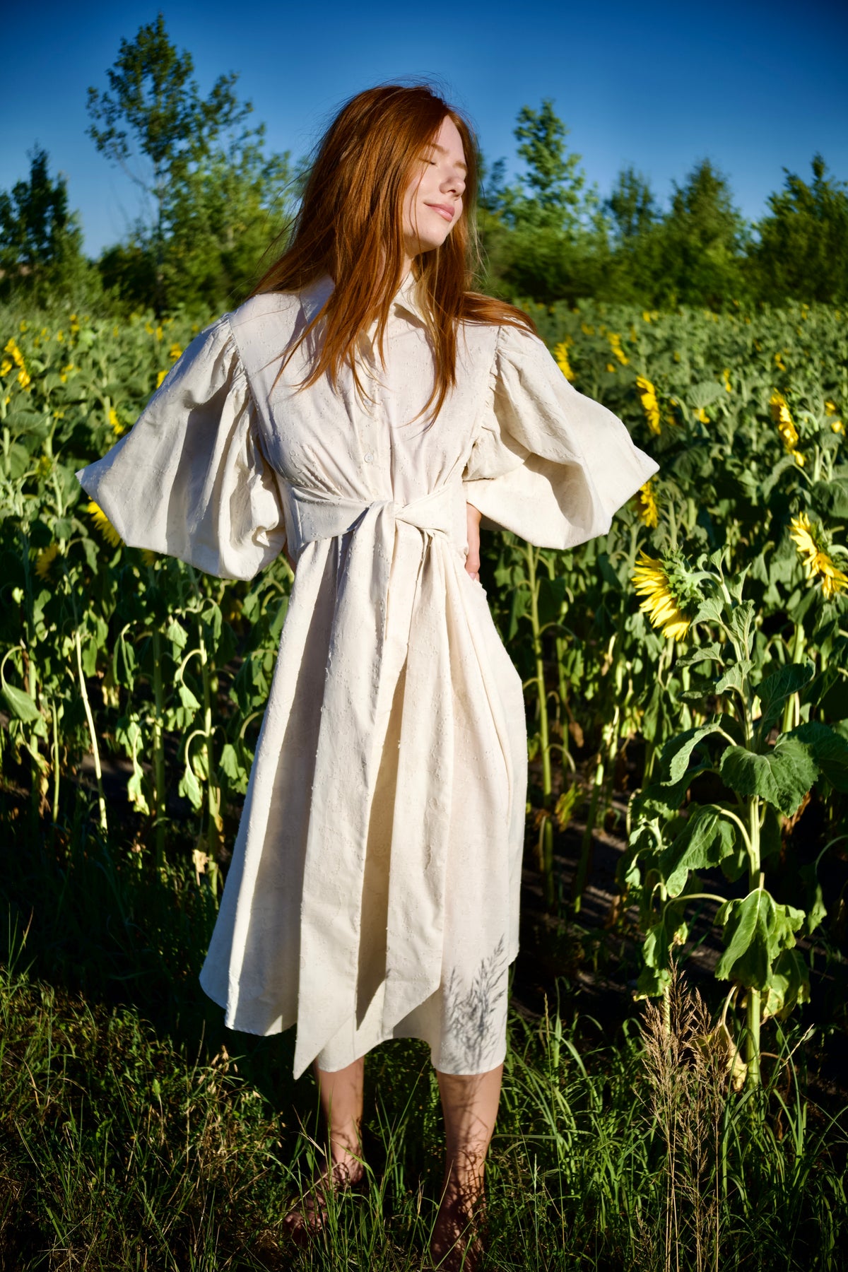 Jacquard-A-Linien-Kleid