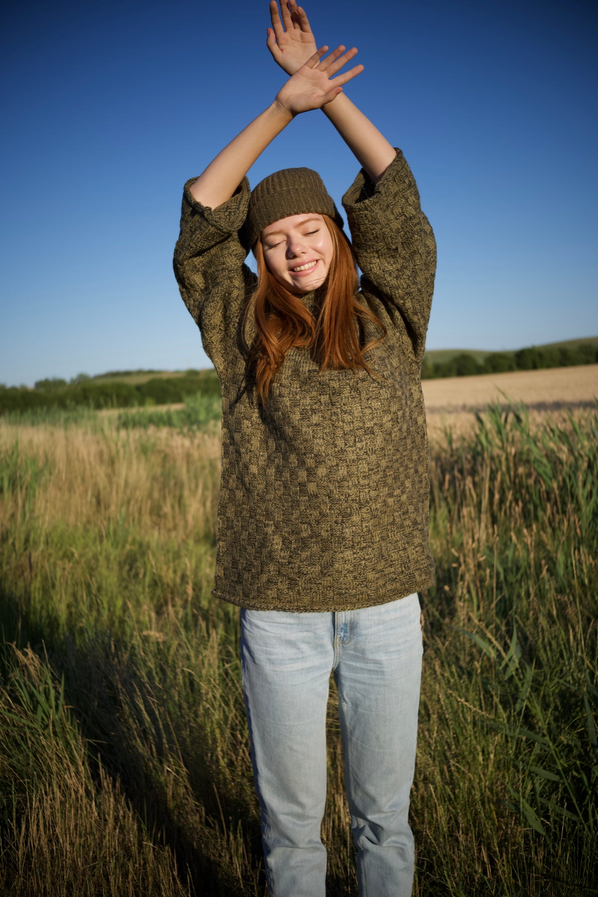 Pullover aus Naturgarn, beige
