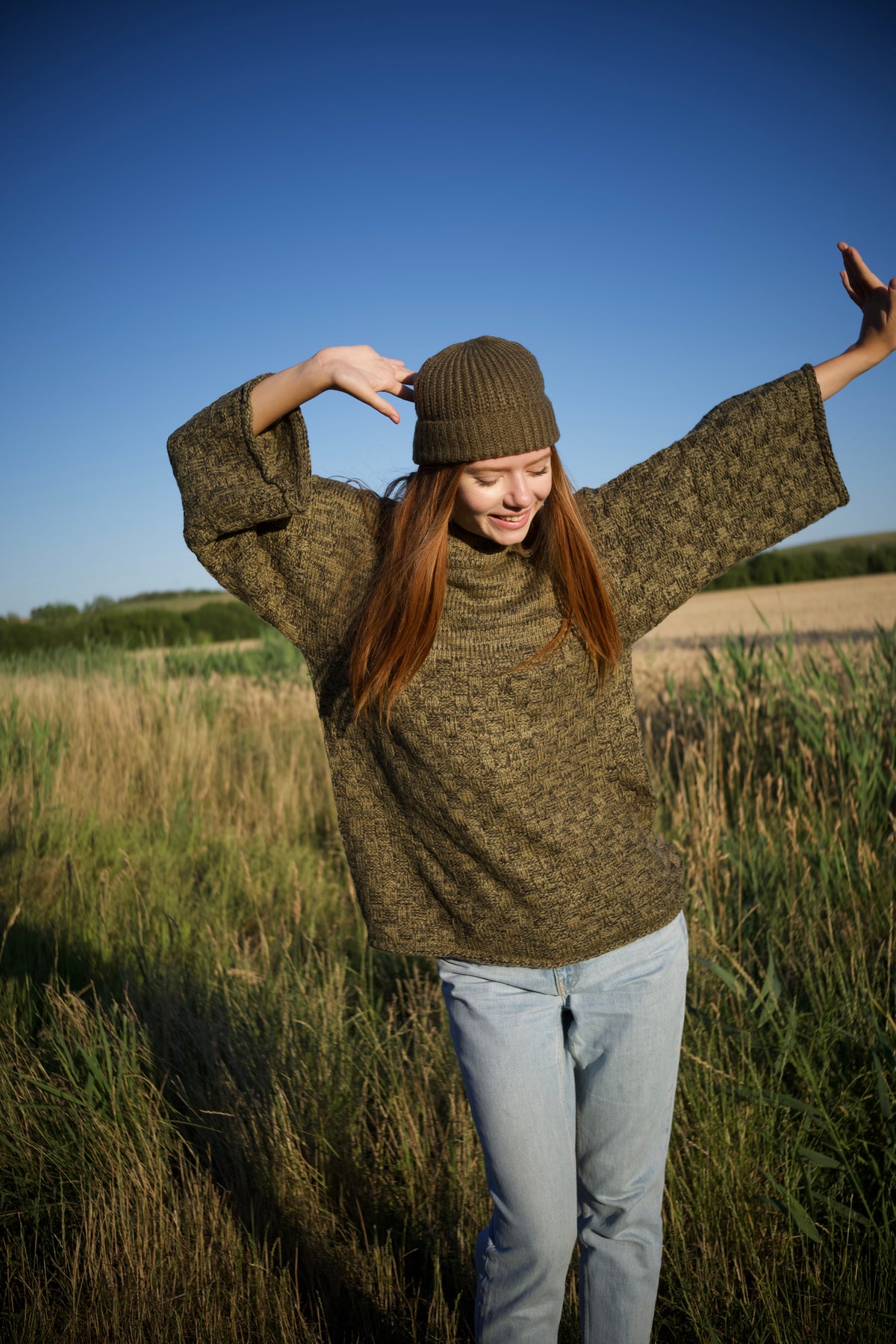 Pullover aus Naturgarn, beige