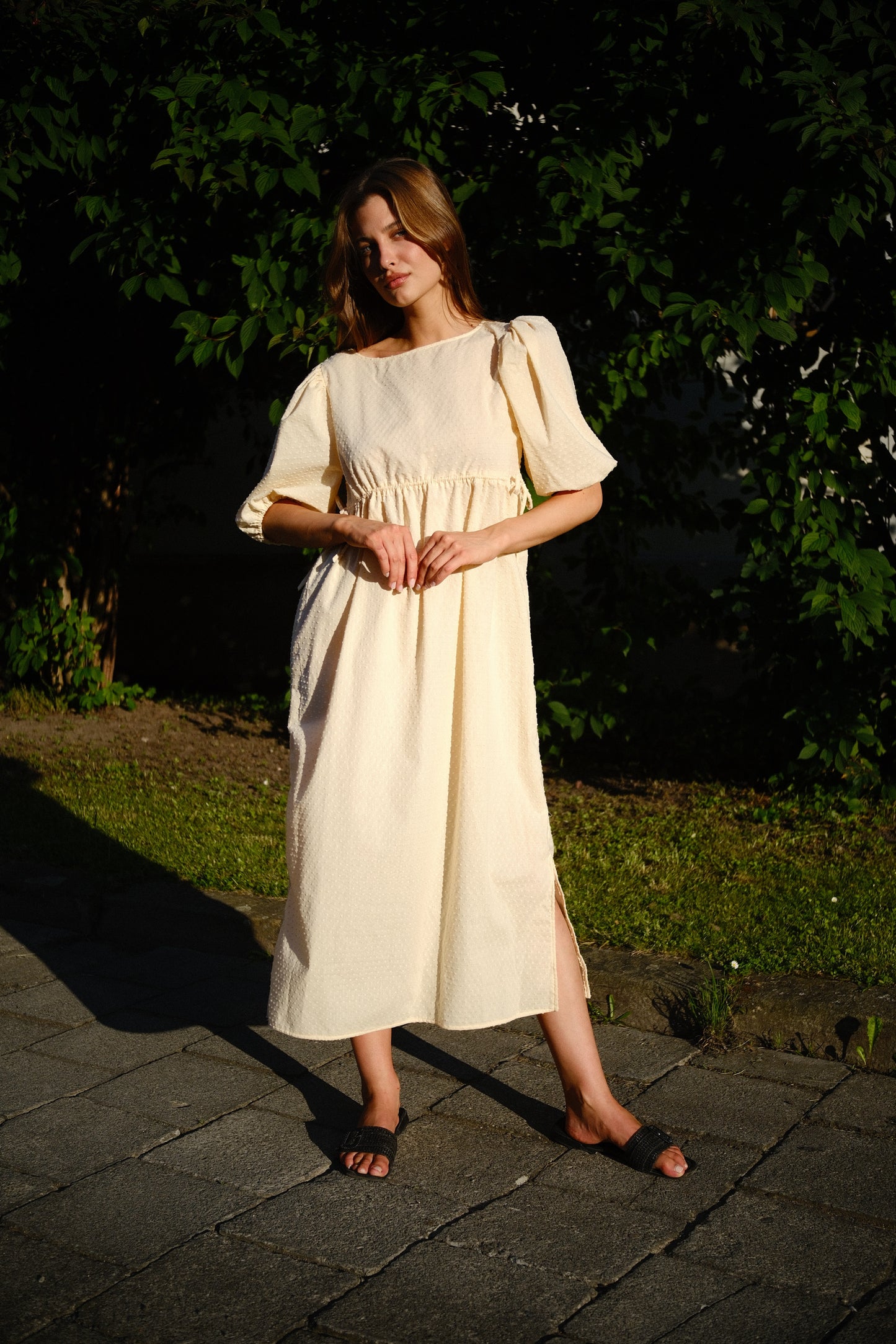 Bavlněné šaty butter yellow