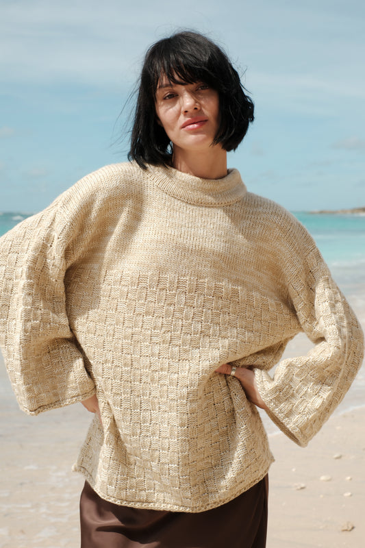 Pullover aus Naturgarn, beige