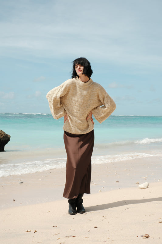 Pullover aus Naturgarn, beige