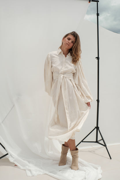 Jacquard-A-Linien-Kleid