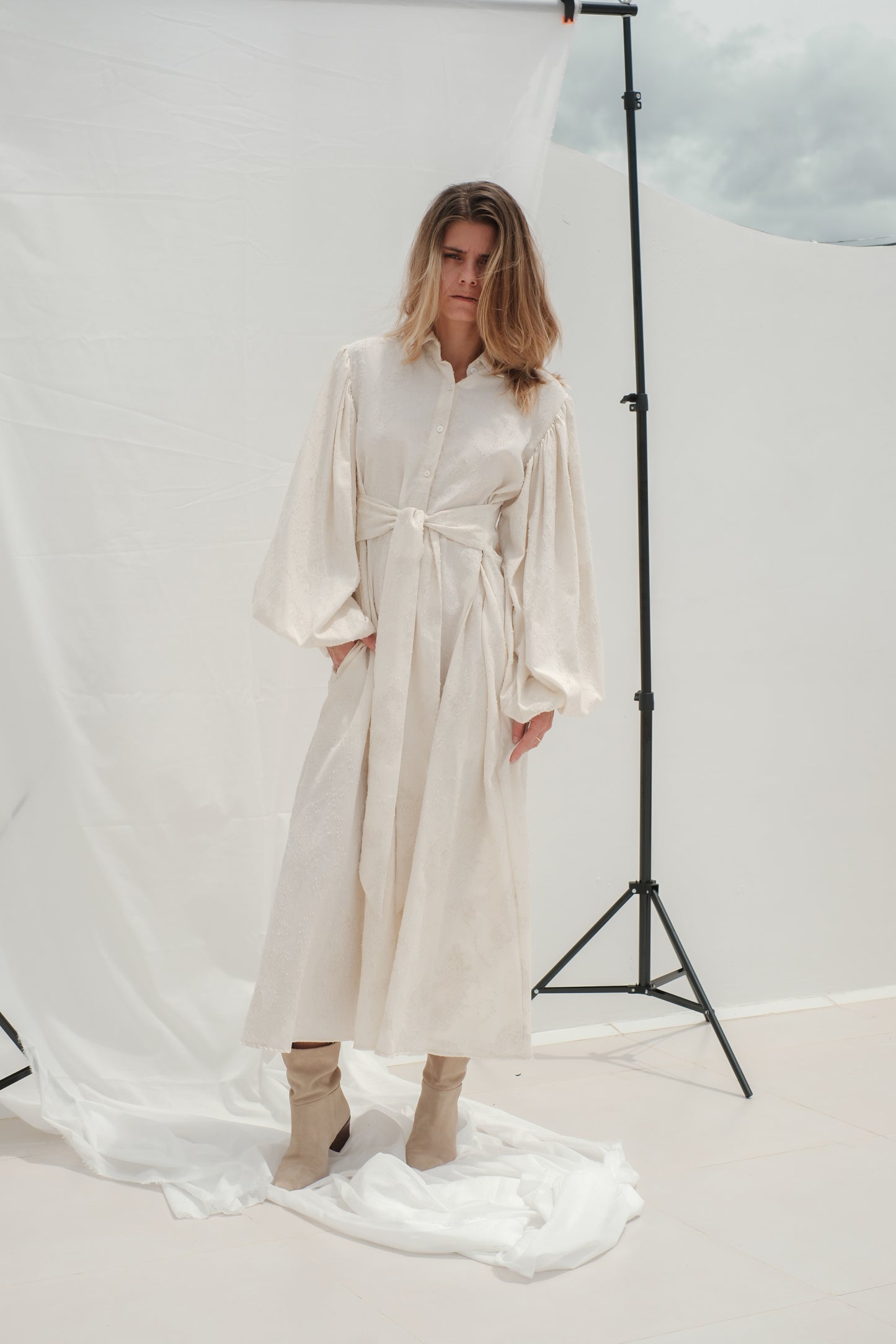 Jacquard-A-Linien-Kleid