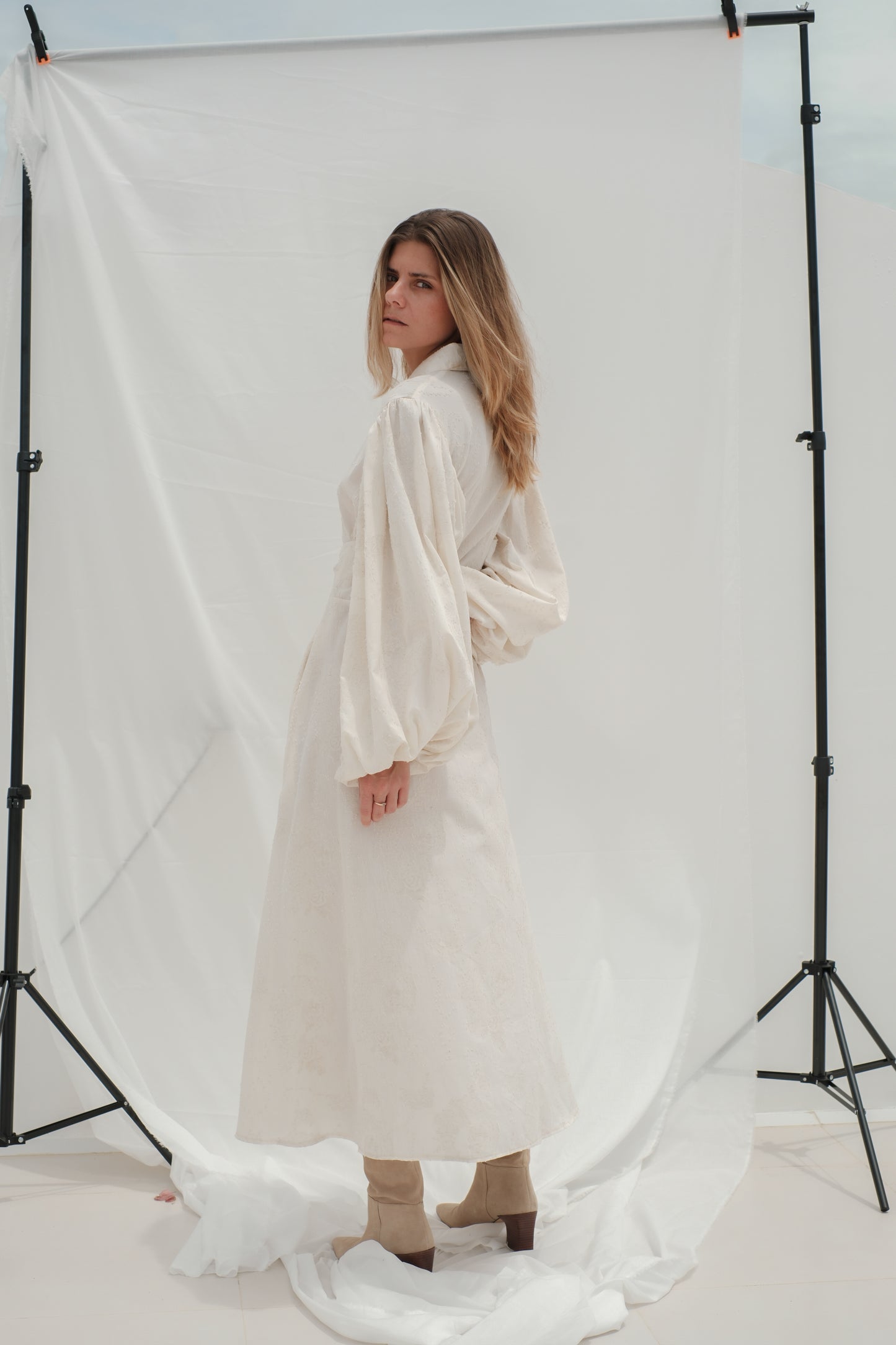 Jacquard-A-Linien-Kleid
