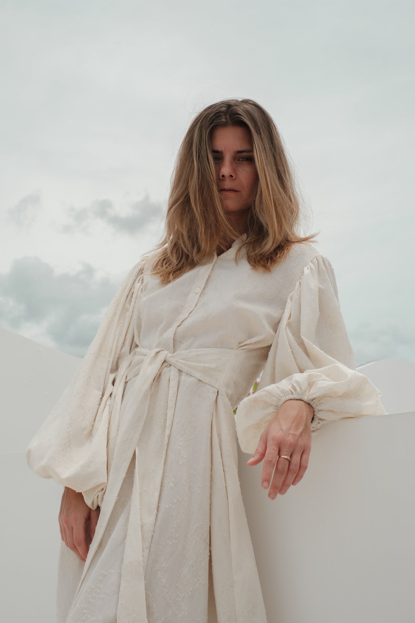 Jacquard-A-Linien-Kleid
