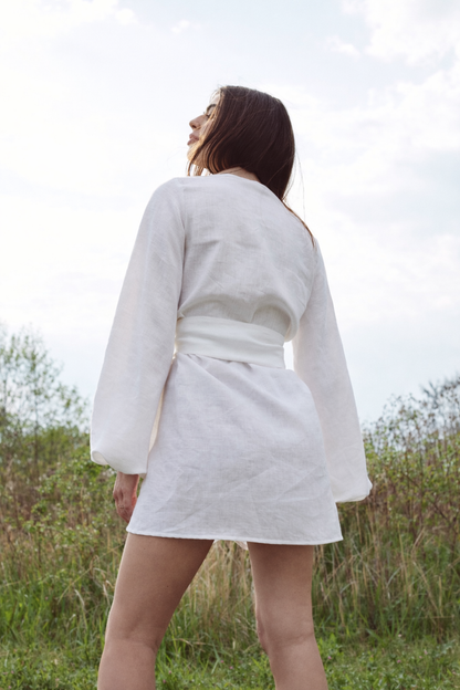 Zavinovací bílé šaty - předobjednávka